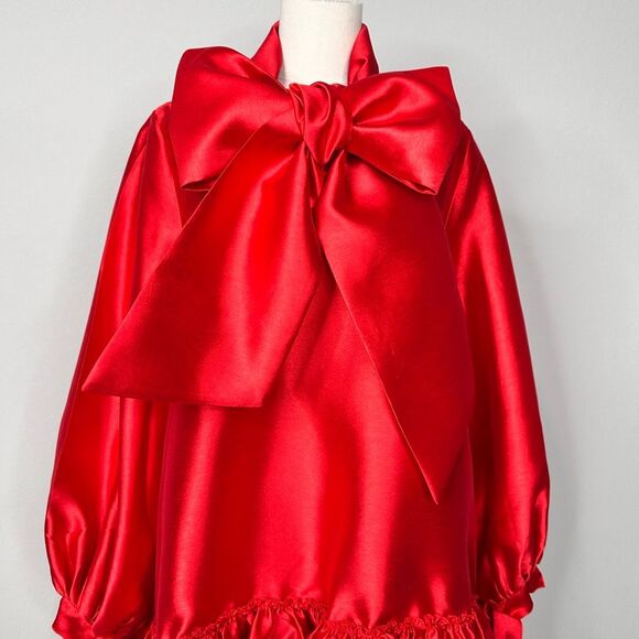 Akira Puff Sleeve Drop Waist Mini Red Dress S Holiday Party Christmas Coquette - Picture 7 of 16